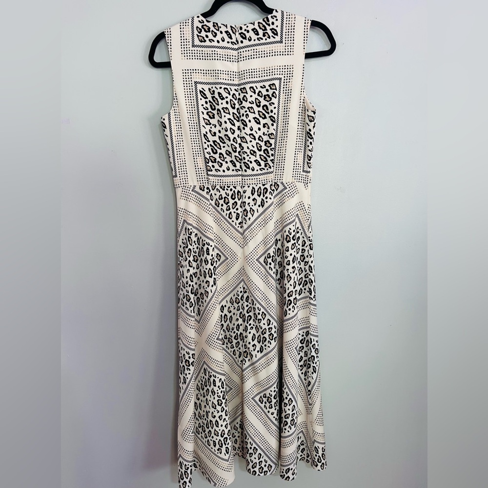 Mignon Doo Manon A-Line Midi Dress Leopard Neutral Sz S Animal Anthropologie - Picture 5 of 6
